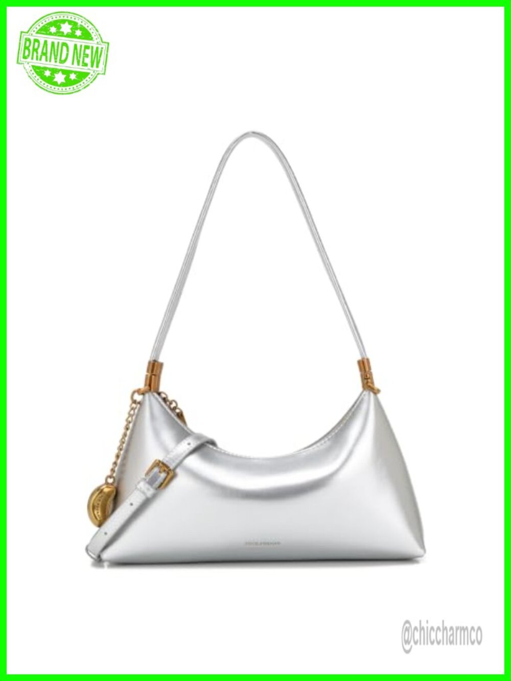 Faux Leather Crescent Shoulder Bag Crossbody Small Purse